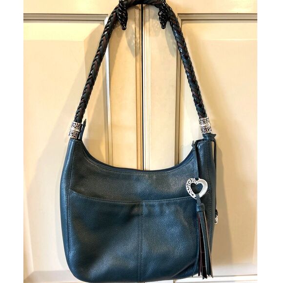 Brighton Dark Green Barbados Ziptop Hobo Bag - Picture 3 of 11